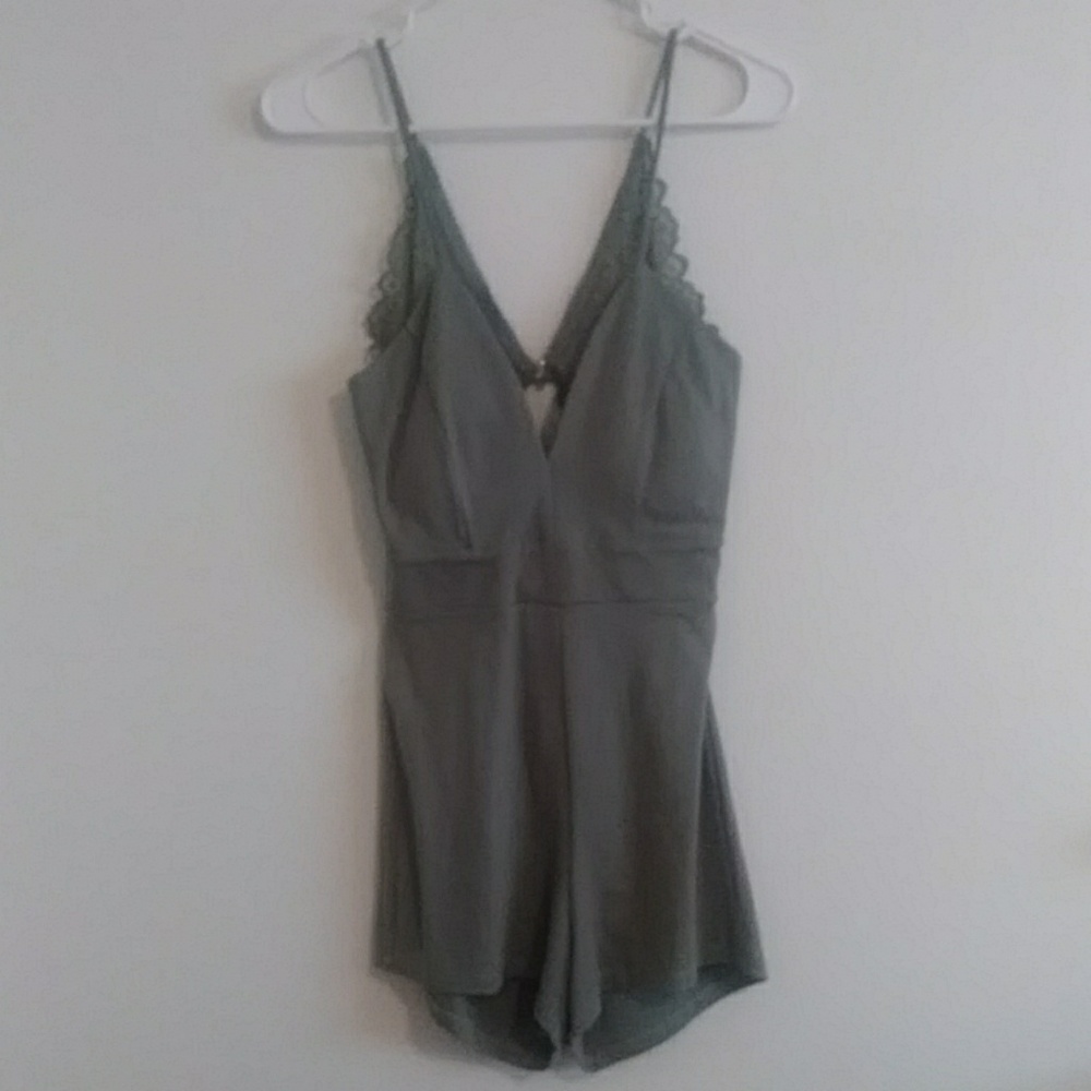 Hunter green Romper